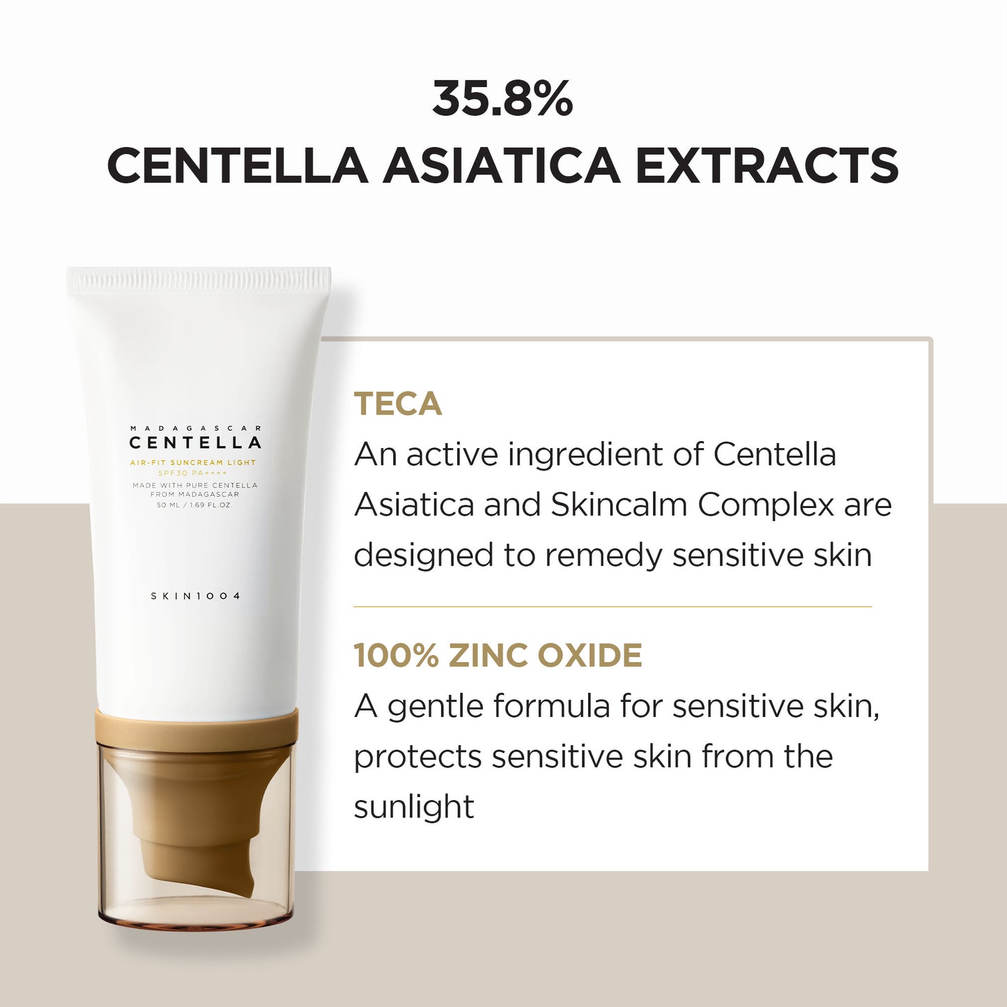 SKIN1004 Madagascar Centella Air-Fit Suncream Light SPF30 PA++++ 50mL