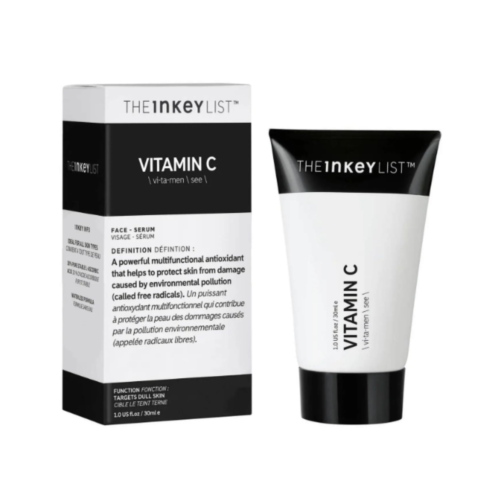 Vitamin C is a powerful, multi-functional antioxidant and skin brightening ingredient. It helps to tackle the appearance of hyperpigmentation, dullness and fine lines.  Formulated with 30% pure L-ascorbic Acid, this serum helps your skin appear brighter and targets signs of ageing. It also helps to protect against free radicals and pollution. Best used in the AM, the rich, creamy texture gives an instant smoothing effect, making it a great base for makeup.