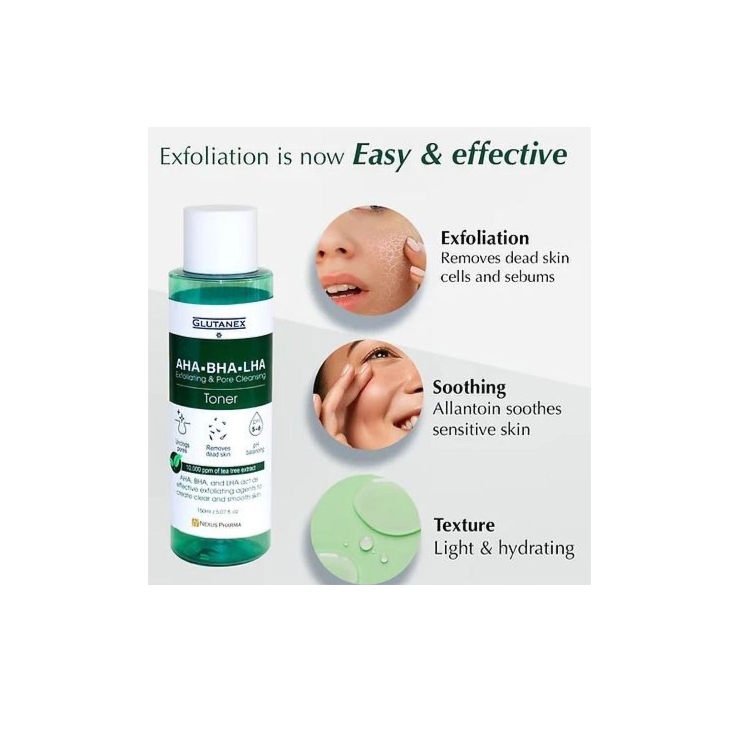 Glutanex AHA-BHA-LHA Exfoliating & Pore Cleansing Toner